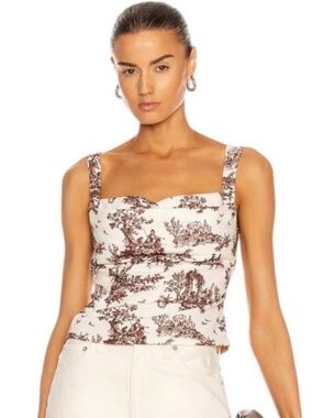 Miaou IMOGENE CORSET Brown Toile Going Out Top Large